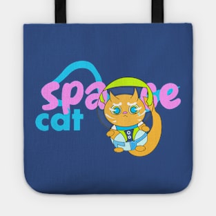 Orange space cat astrocat Tote