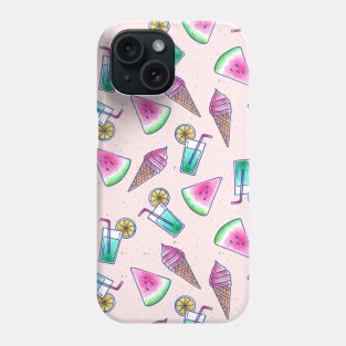 Summer Watermelon and Lemon Drink Watercolor Phone Case