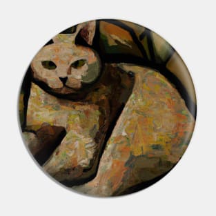 Tabby Cat in the Style of Cezanne Pin