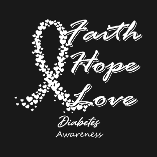 Diabetes Awareness Faith Hope Love - In This Family We Fight Together T-Shirt