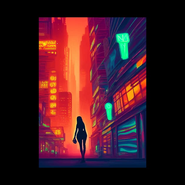 Japan Neon City Lights by jodotodesign