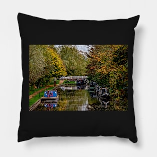 An Autumn Scene At Kintbury Lock Pillow