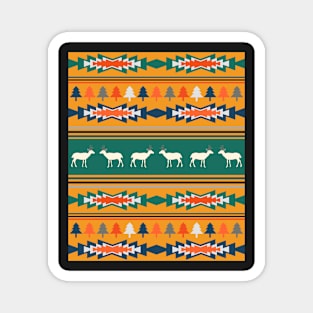 Christmas pattern with deer and tribal elements Magnet