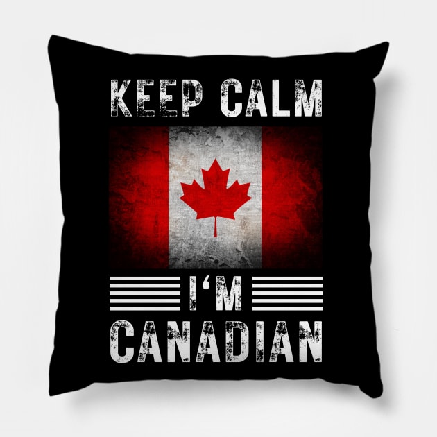 Keep Calm I'm Canadian Pillow by footballomatic