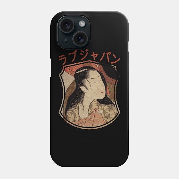 Vintage Japanese Geisha Retro Symbol Text Kanji Love Japan 301 Phone Case by dvongart