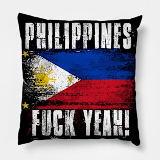 Philippines Fuck Yeah! Wartorn Distressed Flag Pillow