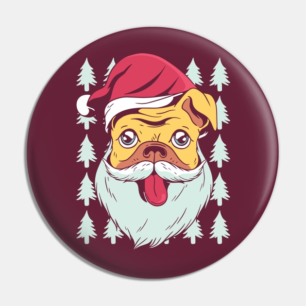 Cute Christmas Pug Pin by LR_Collections