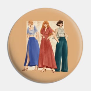 Trio in modern filipiniana Colored Pin