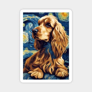 Cocker Spaniel Dog Breed Painting Dog Breed Painting in a Van Gogh Starry Night Art Style Magnet