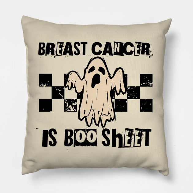 Breast Cancer Is Boo Sheet Halloween Breast Cancer Awareness Funny Pillow by Mas To