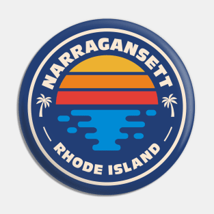 Retro Narragansett Rhode Island Vintage Beach Surf Emblem Pin