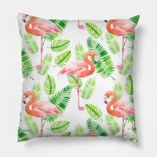 Flamingos and tropical leaves Pillow