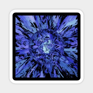 Purple Iris Floral Grunge Magnet