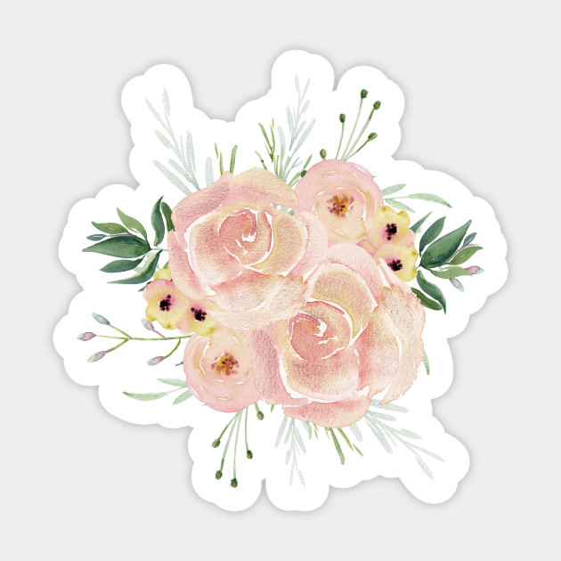 Pretty Pink Roses Flowers Sticker Teepublic Au