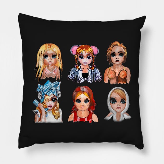 Big Eye pop stars Pillow by Mikexkish