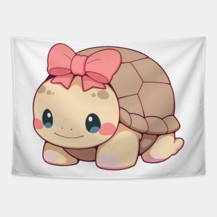 Cute turtle hiding in shell Tapestry