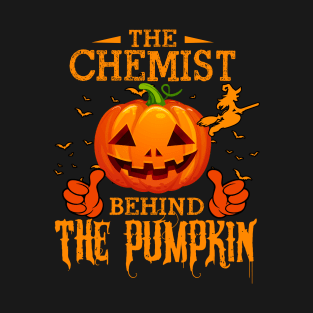 Mens The CHEF Behind The Pumpkin T shirt Funny Halloween T Shirt_CHEMIST T-Shirt