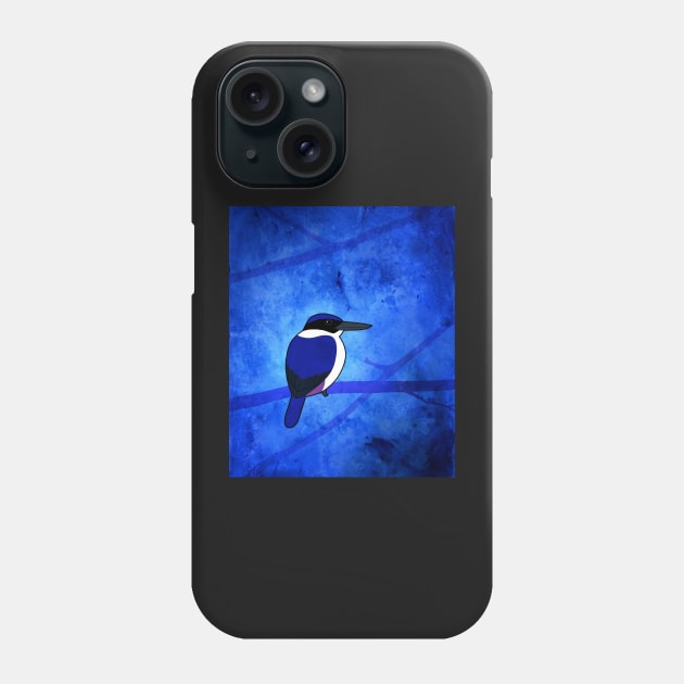 Ultramarine Kingfisher (Todiramphus leucopygius) Phone Case by Cedarseed