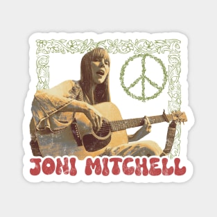 Joni Mitchell Vintage Flower Power Fanart Style Design Magnet