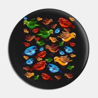 Birds of a feather flock together- colourful colorful  bird pattern Pin