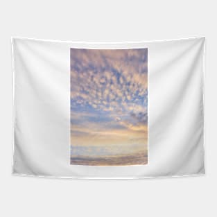 Calm sunset clouds and blue sky Tapestry