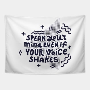 Speak your mind (dark on white) Tapestry