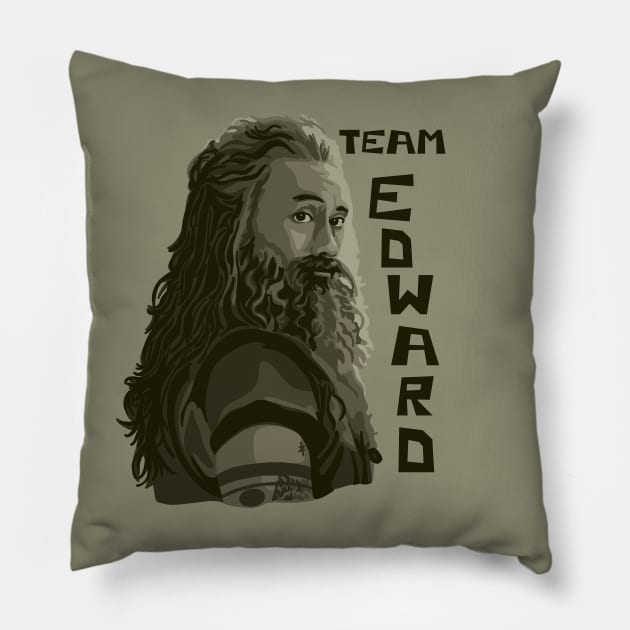 Team Edward Teach (Blackbeard) Pillow by Slightly Unhinged