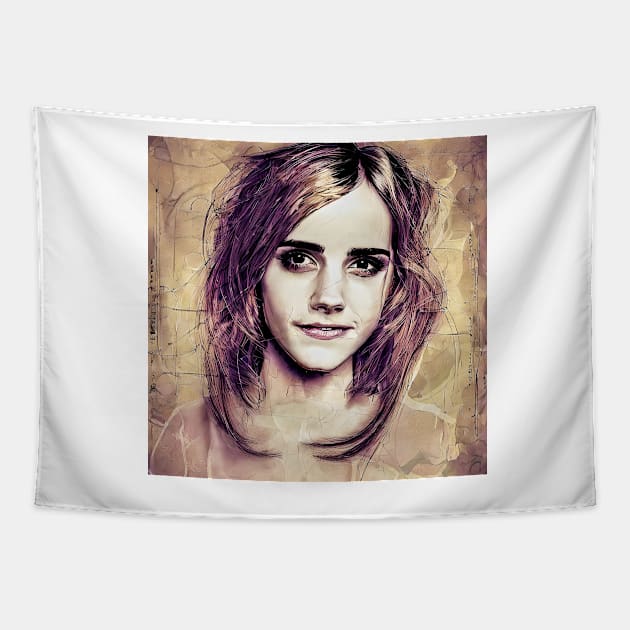 Emma  in sepia Tapestry by bogfl