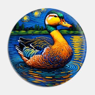 Duck in starry night Pin