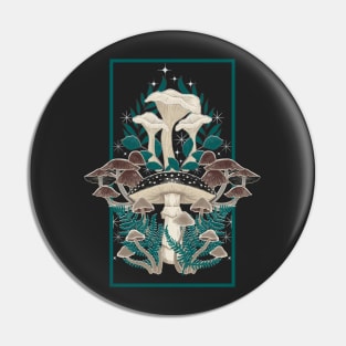 Moody Moonlit Mushrooms Pin