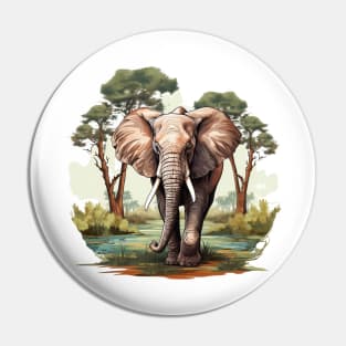 I Love Elephants Pin