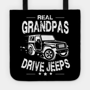 Real Grandpas Drive Jeeps Father's Day Gift Papa Jeep Tote