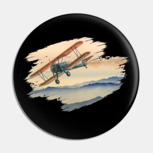 Vintage plane splash Pin