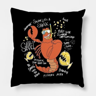 Lobster Funny Hand Drawn Pillow