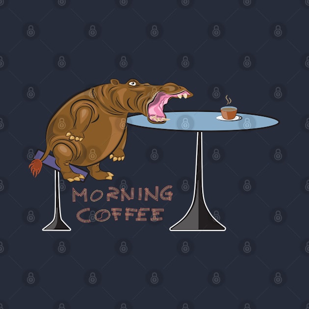 Morning coffee hippopotamus by tepy 