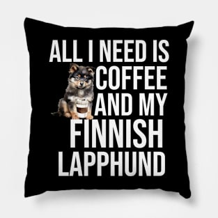 Finnish Lapphund And Coffee Pillow