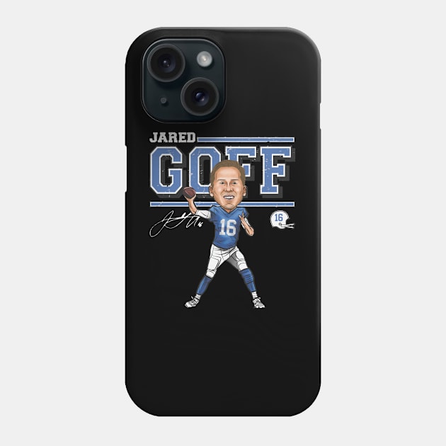 Jared Goff Detroit Cartoon Phone Case by ClarityMacaws