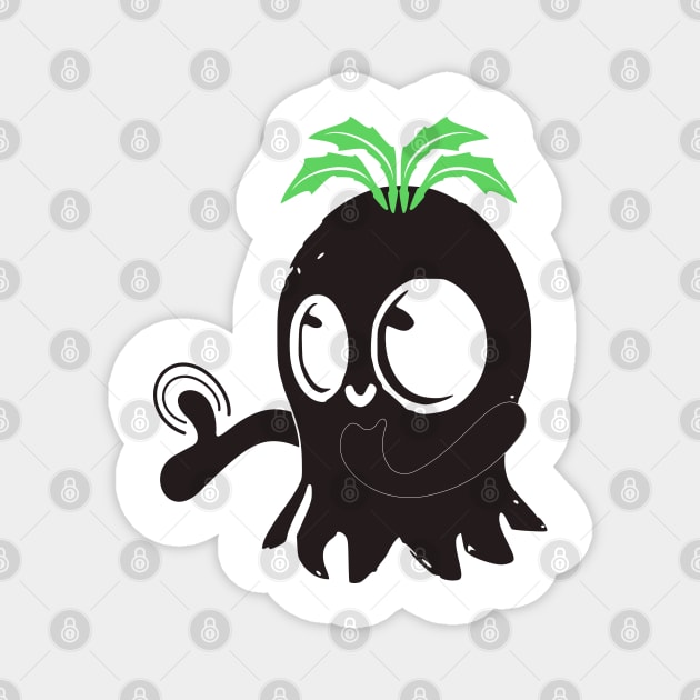 black ghost boo! cute and happy design Magnet by jaml-12