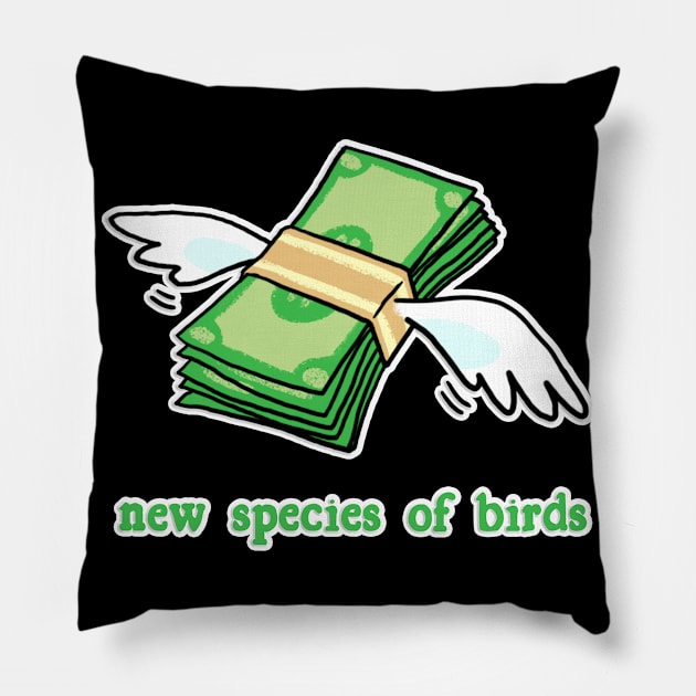 new spacies of birds pack of bills money dollars Pillow by GBDesigner