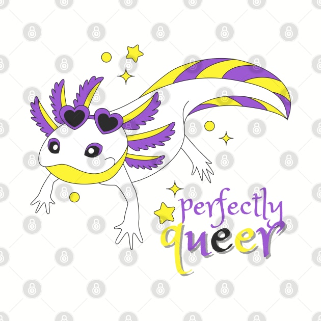 Nonbinary Pride Axolotl by Nerd Trinkets