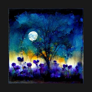 Moon Wisteria Midnight Garden T-Shirt