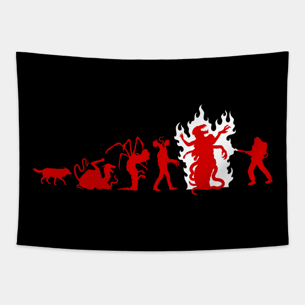 The Thing Evolution - Red Tapestry by demonigote
