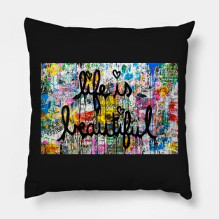 Banksy Life Is Beautiful Pillow