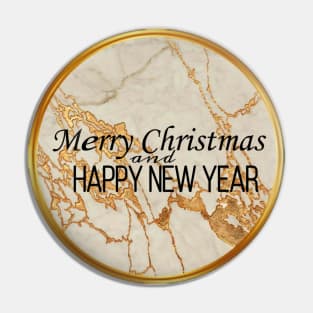 Merry Christmas and Happy New Year golden elegant design Pin