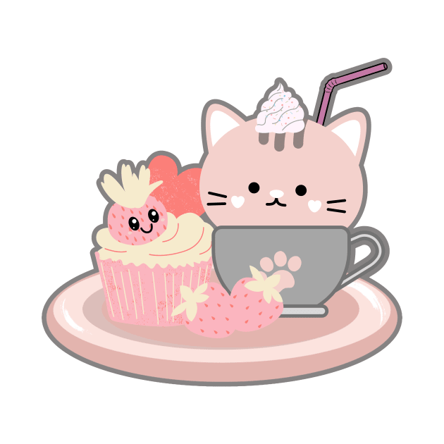 Strawberry Cat by June Studio