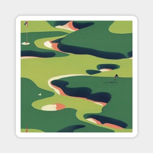 Retro Golf Course with Wes Anderson Colors Magnet