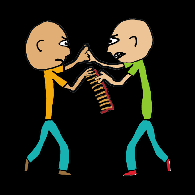 Two Bald Men Fighting Over A Comb by Mark Ewbie