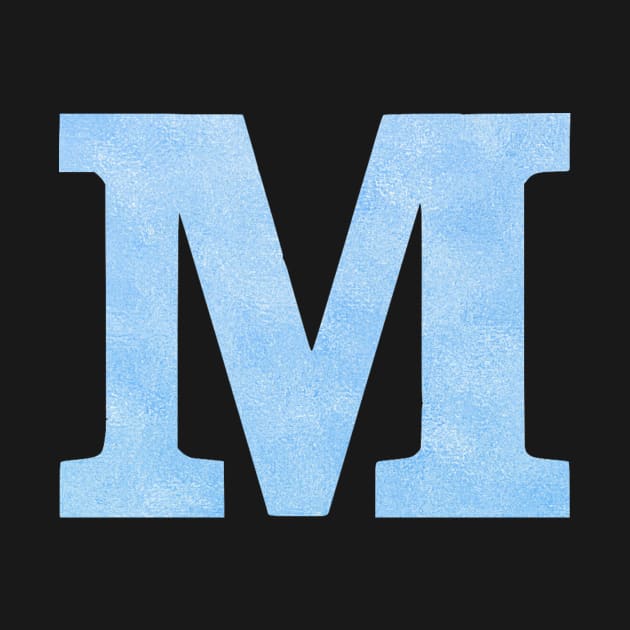 The Letter M Blue Metallic Design by Claireandrewss