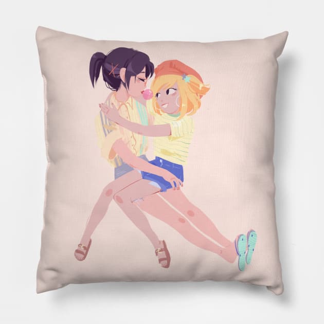 Kiyoko and Yachi Pillow by marxandria