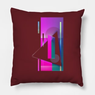 Geometric pop pink art deco abstract Pillow